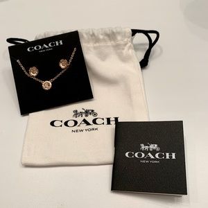 Coach Circle Necklace and Tea Rose Stud Earrings